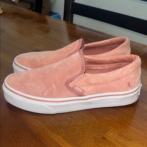 Vans Peach Suede Slip-On Sneakers